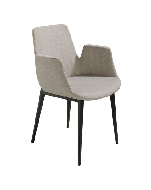 Chaise de table à manger en tissu gris/noir - 59x58x82 cm