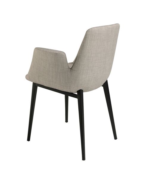 Chaise de table à manger en tissu gris/noir - 59x58x82 cm