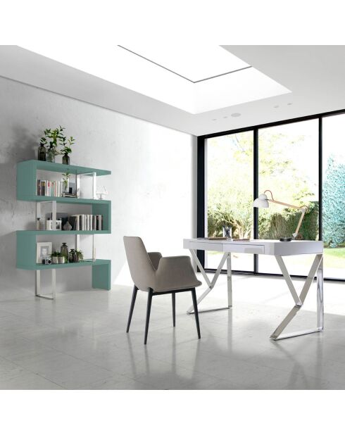 Chaise de table à manger en tissu gris/noir - 59x58x82 cm