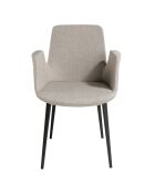 Chaise de table à manger en tissu gris/noir - 59x58x82 cm