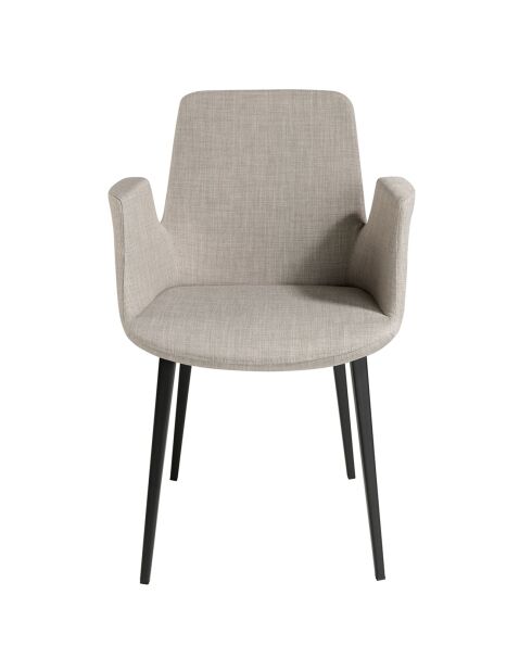 Chaise de table à manger en tissu gris/noir - 59x58x82 cm