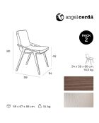 Chaise de table à manger simili cuir beige/frêne - 54x59x80 cm