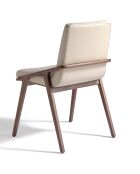 Chaise de table à manger simili cuir beige/frêne - 54x59x80 cm