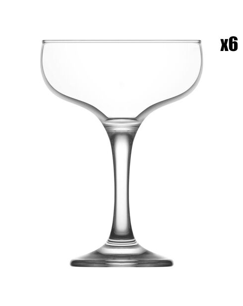 6 transparente Cocktailgläser — 235 ml