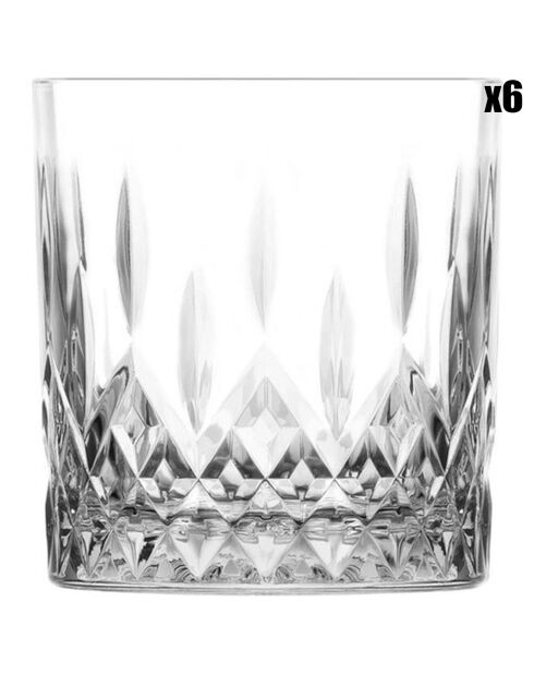 6 Verres à whisky transparents - 330ml