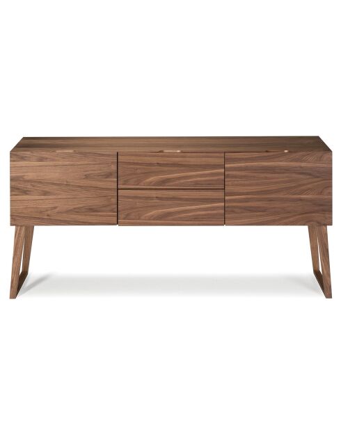 Buffet 2 portes et 2 tiroirs noyer - 160x40x80 cm