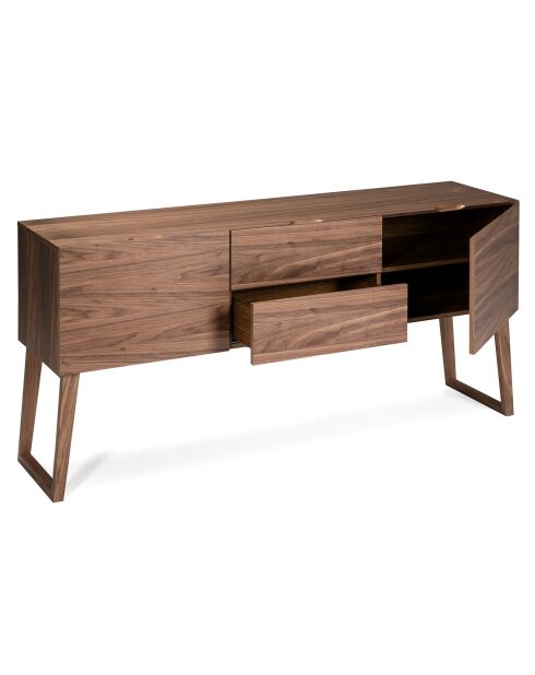 Buffet 2 portes et 2 tiroirs noyer - 160x40x80 cm