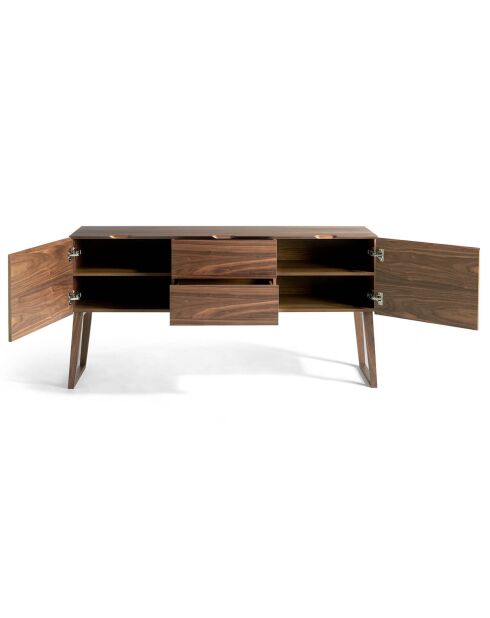 Buffet 2 portes et 2 tiroirs noyer - 160x40x80 cm