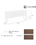 Buffet 2 portes et 2 tiroirs noyer - 160x40x80 cm