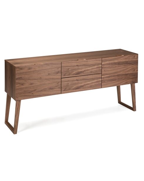 Buffet 2 portes et 2 tiroirs noyer - 160x40x80 cm