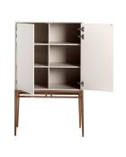 Buffet 2 portes gris/noyer - 90x40x150 cm