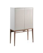 Buffet 2 portes gris/noyer - 90x40x150 cm
