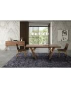 Buffet 2 portes et 2 tiroirs noyer - 160x40x80 cm
