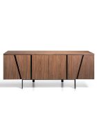 Buffet 4 portes noyer noir - 191x50x74 cm