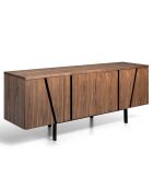 Buffet 4 portes noyer noir - 191x50x74 cm