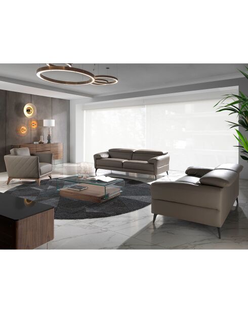Credenza a 4 ante in vetro specchiato in noce - 180x45x85 cm