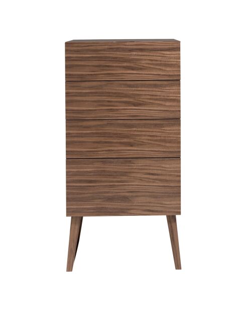 Chiffonnier 4 tiroirs noyer - 59x45x120 cm