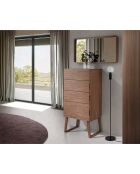 Chiffonnier 4 tiroirs noyer - 59x45x120 cm