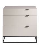 Commode laqué 3 tiroirs gris perle - 80x45x80 cm
