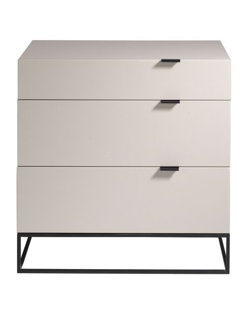 Commode laqué 3 tiroirs gris perle - 80x45x80 cm