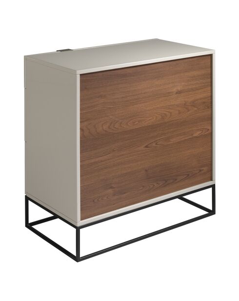 Commode laqué 3 tiroirs gris perle - 80x45x80 cm