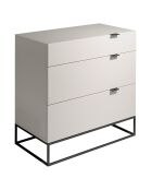 Commode laqué 3 tiroirs gris perle - 80x45x80 cm