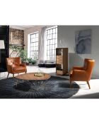 Meuble bar pivotant avec 3 tiroirs noyer - 43x40x128 cm