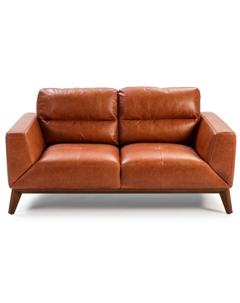 2-Sitzer-Sofa aus Leder in Cognac/Nussbaum - 159x96x86 cm