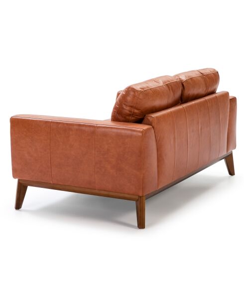 2-Sitzer-Sofa aus Leder in Cognac/Nussbaum - 159x96x86 cm