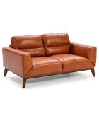 2-Sitzer-Sofa aus Leder in Cognac/Nussbaum - 159x96x86 cm
