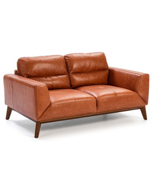 2-Sitzer-Sofa aus Leder in Cognac/Nussbaum - 159x96x86 cm