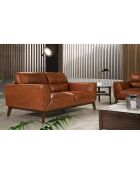 2-Sitzer-Sofa aus Leder in Cognac/Nussbaum - 159x96x86 cm