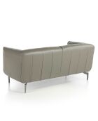Canapé 2 places en cuir gris/argenté - 175x90x78 cm