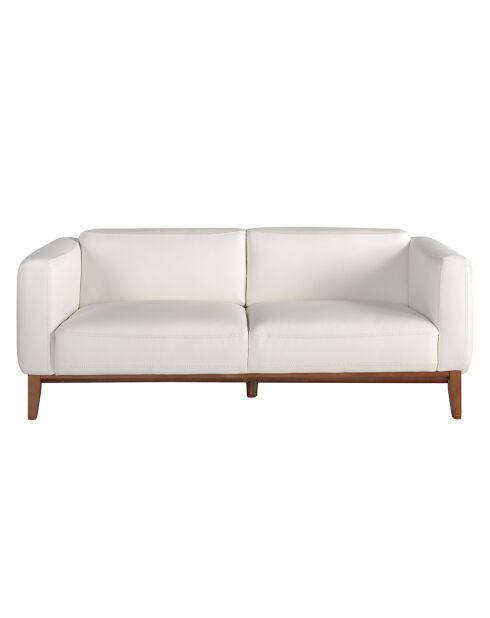 3-Sitzer-Sofa aus weißem Nussbaumleder - 209x92x77 cm