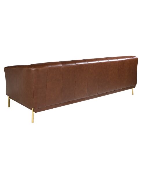 3-Sitzer-Sofa aus Leder in Cognac/Gold - 233 x 94 x 75 cm