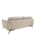 Canapé 2 places en cuir gris taupe/noir - 191x107x78 cm