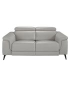 2-zits elektrische relaxbank in leer grijs/zwart - 170x103x99 cm