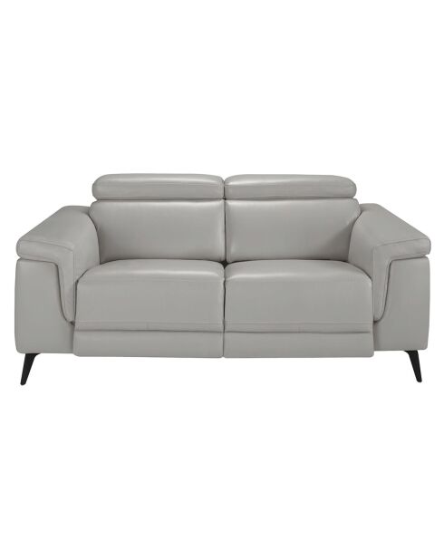 2-zits elektrische relaxbank in leer grijs/zwart - 170x103x99 cm