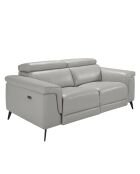 2-zits elektrische relaxbank in leer grijs/zwart - 170x103x99 cm