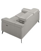 2-zits elektrische relaxbank in leer grijs/zwart - 170x103x99 cm