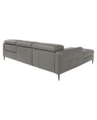 Canapé d'angle gauche en cuir relax électrique gris foncé - 258x173x75 cm