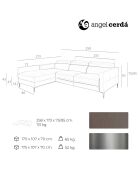 Canapé d'angle gauche en cuir relax électrique gris foncé - 258x173x75 cm