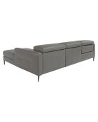 Canapé d'angle droit en cuir relax électrique gris foncé - 258x173x75 cm