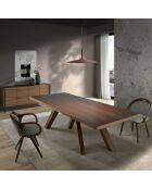 Chaise de table à manger en simili cuir noyer/vison - 53x59x78 cm