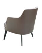 Fauteuil en tissu pied-de-poule dossier en simili cuir gris /noir - 75x75x82 cm
