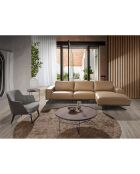 Fauteuil en tissu pied-de-poule dossier en simili cuir gris /noir - 75x75x82 cm