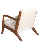 Fauteuil tapissé en tissu avec coussin blanc - 68x86x74 cm