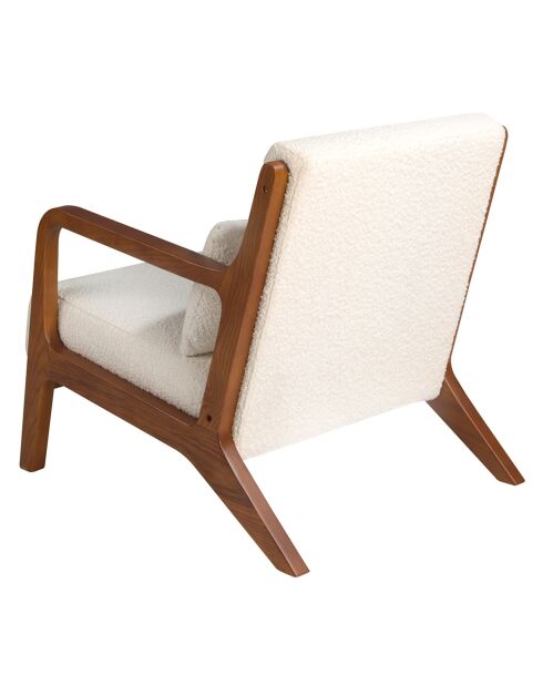 Fauteuil tapissé en tissu avec coussin blanc - 68x86x74 cm