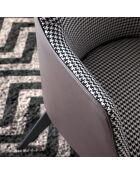 Fauteuil en tissu pied-de-poule dossier en simili cuir gris /noir - 75x75x82 cm
