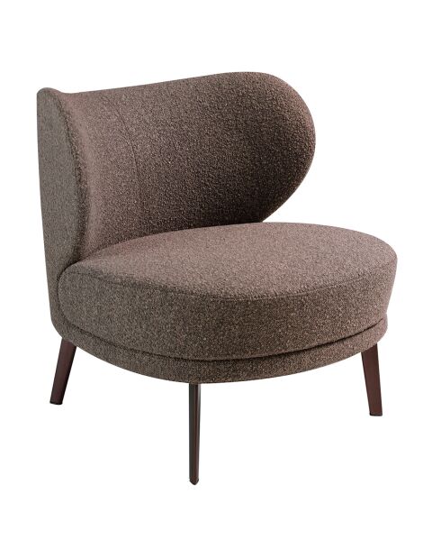 Fauteuil tapissé tissu texturé  marron - 82x84x76 cm